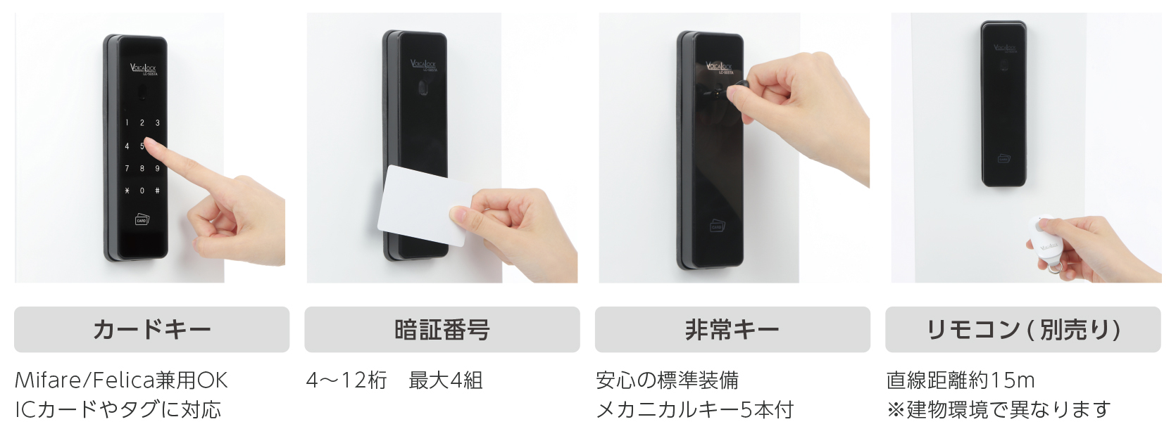 選べる4つの解錠方法